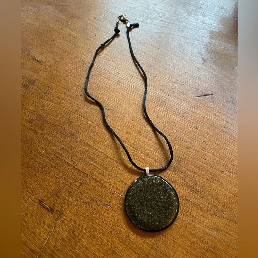 Black Circle Pendant Necklace